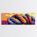 Braided Rope, Nautical Theme, Coastal Art, Canvas Print, Beach House Decor, Modern Wall Art, Abstract Painting, Vibrant Rope Design