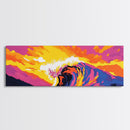 Ocean Wave, Beach Wall Art, Coastal Decor, Framed Canvas Print, Colorful Seascape, Modern Art, Surfing Gift, Vibrant Painting