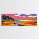 Marshland View, Nature Wall Art, Serene Landscape, Framed Canvas Print, Warm Colors, Tranquil Decor, Home Accent, Large Painting