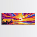 Castle Beach, Dreamy Sunset, Fantasy Wall Art, Canvas Print, Vibrant Coastal Painting, Storybook Landscape, Surreal Living Room Art