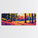 Golden Forest, Autumn Trees, Fall Landscape, Nature Path, Framed Canvas Print, Rustic Wall Art, Cozy Cabin Decor, Living Room Art