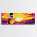 Whiskey Bottle, Sunset, Reflection, Canvas Print, Bar Wall Art, Whiskey Lover Gift, Rustic Decor, Warm Color Palette, Unique Wall Art