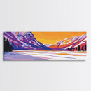 Snowy Mountains, Winter Scene, Sunset, Canvas Print, Cozy Cabin Art, Rustic Wall Decor, Mountain Lovers Gift, Serene Nature Print