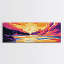 Ocean Wave, Sunset, Vibrant Colors, Canvas Print, Surfing Wall Art, Beach House Decor, Coastal Living Aesthetic, Ocean Lovers Gift