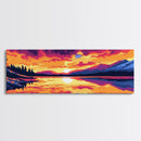 Mountain Reflection, Nature Wall Art, Sunset Lake Scene, Wilderness Print, Canvas Print, Rustic Home Decor, Cabin Living Room Art