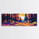 Autumn Forest, Fall Wall Art, Vibrant Nature Scene, Rustic Cabin Decor, Canvas Print, Woodland Path, Cozy Living Room Art, Adventure