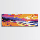 Golden Beach, Vibrant Sunset Print, Ocean Landscape, Seaside Home Decor, Canvas Print, Living Room Art, Warm Colors, Relaxing Scene