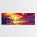 Golden Horizon, Tranquil Sea, Scenic Beauty, Canvas Print, Nautical Wall Art, Sunset Painting, Summer Home, Vibrant Wall Art