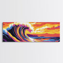 Ocean Wave, abstract surf, beach wall decor, coastal painting, ocean lover art, modern home decor, Canvas Print, Framed Canvas Print
