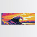 Rolling Wave, ocean power, surf painting, coastal home decor, surfer aesthetic, Beach Wall Art, Canvas Print, Framed Canvas Print