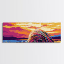Coastal Waves, Sunset Glow, Rugged Cliffs, Canvas Print, Seascape Art, Modern Wall Decor, Beach House Style, Nautical Artwork