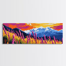 Mountain Meadow, Wildflower Art, Colorful Nature, Canvas Print, Rustic Home Decor, Alpine Landscape, Vibrant Wall Art, Cabin Aesthetic