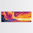 Volcanic Eruption, Sunset Sky, Canvas Print, Colorful Landscape Art, Bold Nature Decor, Abstract Wall Art, Living Room Wall Art