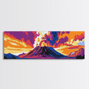 Explosive Volcano, Lava Art, Framed Canvas Print, Bold Nature Art, Vibrant Landscape, Fiery Sky, Modern Wall Decor, Office Art
