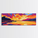 Sunset Dock, Serene Pier, Canvas Print, Landscape Art, Water Scene, Coastal Wall Decor, Relaxing Home Art, Living Room Wall Art