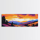 Golden Fields, Country Road, Autumn Sunset, Canvas Print, Rustic Farmhouse Wall Art, Warm Earthy Tones, Living Room Decor, Nature Lover