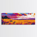 Autumn Fields, Sunset Landscape, Framed Canvas Print, Fall Wall Art, Vibrant Wall Decor, Rustic Home Decor, Large Canvas, Boho Art