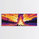 Bonfire Glow, Mountain Sunset, Scenic Fire Art, Canvas Print, Rustic Lodge Decor, Cabin Living Wall Art, Fall Home Aesthetic, Nature Vibes