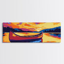 Canoe Lake, Sunset Serenity, Nature Escape, Canvas Print, Rustic Home Decor, Adventure Wall Art, Cabin Retreat, Peaceful Waterscape