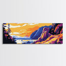 Coastal, Trail, Sunset, Framed Canvas Print, Nature Lover's Wall Art, Adventure Decor, Vibrant Landscape, Hiking Inspired Art, Cabin Art