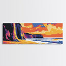 Ocean Sunset, Coastal Serenity, Beach House Art, Seascape Painting, Nature Wall Decor, Framed Canvas Print, Living Room Wall Art