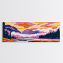 Misty Mountains, Serene Landscape, Autumn Wall Art, Foggy Valley Painting, Nature Lover Gift, Framed Canvas Print, Office Wall Art