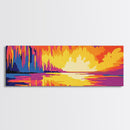 Waterfall Glow, Sunset Reflection, Mystical Art, Canvas Print, Dreamy Landscape, Ethereal Decor, Bedroom Wall Art, Boho Aesthetic