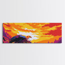 Eagle Nest, Sunset Sky, Bold Wildlife, Canvas Print, Nature Wall Art, Vibrant Home Decor, Rustic Cabin Art, Majestic Bird Painting
