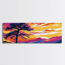 Lone Tree Art, Sunset Landscape, Nature Wall Decor, Mountain View, Rustic Home Art, Southwest Aesthetic, Large Wall Art, Canvas Print