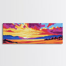 Sunset River Scene, Golden Hour Painting, Colorful Landscape, Cozy Nature Decor, Serene Wilderness Art, Rustic Cabin Accent, Canvas Print