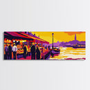 European Market Scene, Venice Wall Art, Vibrant Cityscape, Old Town Sunset, Travel Painting, Urban Home Decor, Modern Accent, Canvas Print
