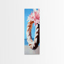 Floral Wreath, Boho Chic Art, Soft Pastel Flowers, Feminine Wall Decor, Spring Inspired Painting, Bedroom Framed Canvas Print