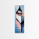 Canoe on Water, peaceful lake scene, wilderness art, adventure painting, modern minimalism, nature lover’s decor, framed canvas print