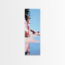 Woman by the Sea, Dreamy Coastal Art, Feminine Minimalist Print, Framed Canvas Print, Elegant Wall Art, Bedroom Decor, Modern Aesthetic