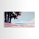 Coastal Tree Art, Ocean Breeze Painting, Minimalist Nature Wall Decor, Soft Pastel Seascape, Beach House Aesthetic, Canvas Print