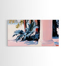 Palm Tree Painting, Coastal Tropical Art, Minimalist Summer Aesthetic, Soft Pastel Beach Decor, Boho Home Wall Art, Canvas Print