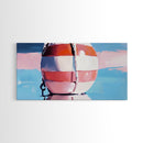 Nautical Buoy Reflection, Coastal Wall Art, Ocean Beach Print, Minimalist Seaside Decor, Modern Nautical Art, Bedroom Framed Canvas Print
