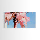 Palm Elegance, Tropical Breeze, Soft Pink Sky, Canvas Print, Coastal Wall Art, Boho Aesthetic, Summer Vibes, Bedroom or Office Decor