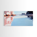 Reflections, Tranquil Beach Art, Ocean Wall Decor, Framed Canvas Print, Serene Coastal Painting, Pastel Seascape, Relaxing Artwork