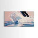 Splashing Wave, Surfer Art, Framed Canvas Print, Ocean Wall Art, Coastal Vibes, Modern Beach Decor, Nautical Artwork, Living Room Art