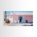 Pink Desert, Midcentury House, Southwest Art, Boho Wall Decor, Modern Pastel Painting, Framed Canvas Print, Minimalist Home Decor