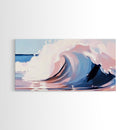 Wave Curl, Ocean Surf, Framed Canvas Print, Coastal Wall Art, Surfer Aesthetic, Beach House Decor, Minimalist Seascape
