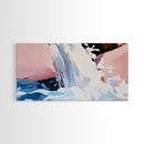 Waterfall, Abstract, Modern, Framed Canvas Print, Nature Wall Art, Minimalist Art, Bedroom Decor, Coastal Art, Blue and White Painting