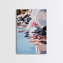 Water Reflection, Peaceful Scene, Tranquil Art, Framed Canvas Print, Calming Wall Decor, Soft Pastel Aesthetic, Nature Inspired Art