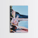Lake Reflection Art, Nature Landscape, Abstract Water Scene, Framed Canvas Print, Modern Wall Decor, Pastel Aesthetic, Bedroom Wall Art
