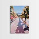 Vineyard Pathway, Wine Country, Rustic Charm, Framed Canvas Print, Tuscan Wall Art, Kitchen Decor, Autumn Landscape, Country Home Art