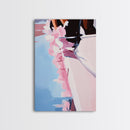 Floral Reflection, Dreamy Water Art, Pastel Painting, Feminine Wall Decor, Tranquil Aesthetic, Bedroom Wall Art, Framed Canvas Print