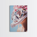 Floral Diver, Surreal Art, Feminine Ocean Wall Art, Beach House Decor, Dreamy Coastal Aesthetic, Pastel Tones, Canvas Print