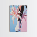 Female, Floral Cowboy Style, Western Chic Decor, Trendy Aesthetic Art, Fashionable Wall Art, Pink Pastel Tones, Canvas Print