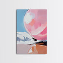 Pink Sphere, Surreal Art, Framed Canvas Print, Abstract Minimalist Decor, Dreamy Pastel Wall Art, Modern Home Design, Gallery Artwork